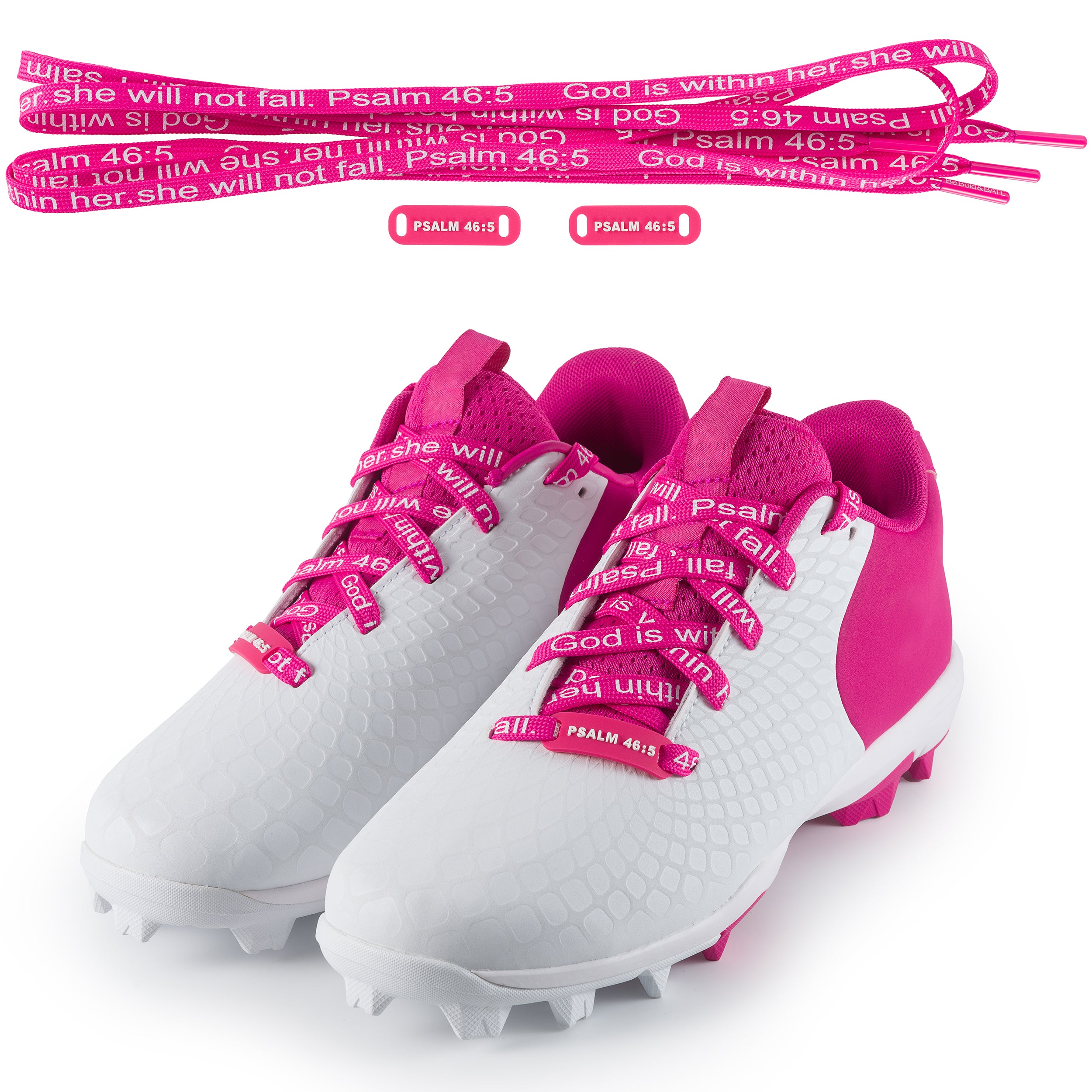 EMPOWERED LACE - Pink Faith Inspired Scripture Shoelaces - BATL Laces for Shoes (120cm/47” for 5-6 Eyelets)