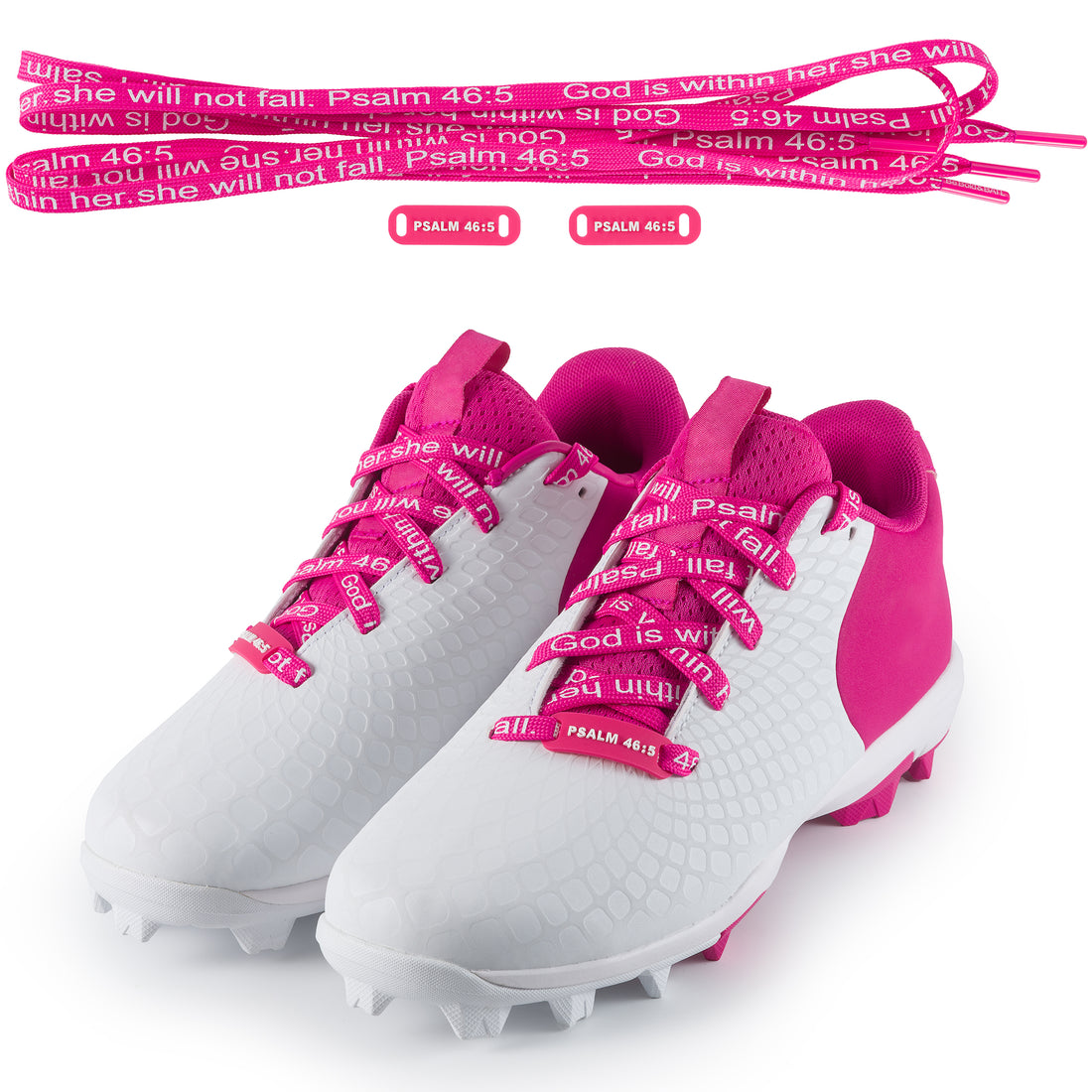 EMPOWERED LACE - Pink Faith Inspired Scripture Shoelaces - BATL Laces for Shoes (120cm/47” for 5-6 Eyelets)