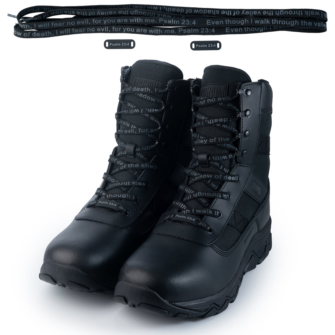 WARRIOR LACE - Black Faith Inspired Scripture Shoelaces - BATL Laces for Shoes (160cm/54in for 6-7 eyelets)